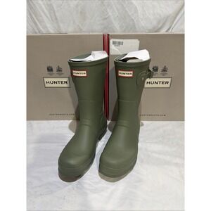 Hunter Men's Original 12" Lichen Green Waterproof Rain Boots Size 10. New